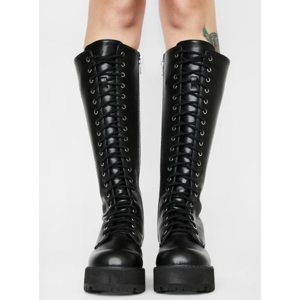 current mood - PLATFORM KNEE HIGH BOOTS